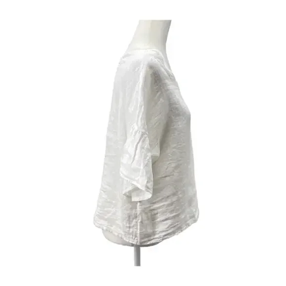 Women Viola Borghi Linen Blouse Medium White Made in Italy - Picture 2 of 12